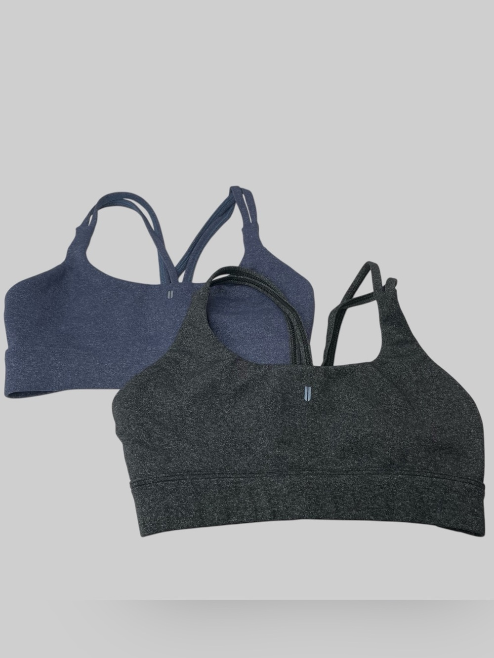 Nobull Set of 2 Strappy Sports Bras Heather Blue And Heather Black Size XS